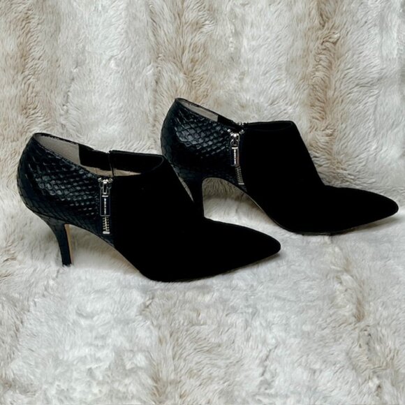 MICHAEL KORS “Clara” Black Suede & Snakeskin Ankle Bootie – Size 9M - Picture 5 of 10